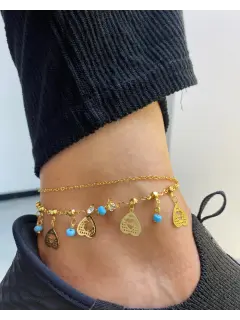 Tobillera corazón azul