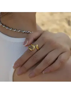 Anillo acero-enchapado