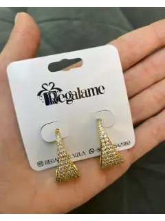 Zarcillos triángulo con circon