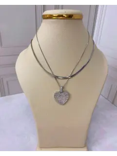 Collar doble - Dije de corazones. Serie #CO07