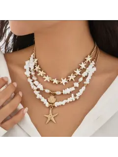 Collar en capas estilo estrella marina