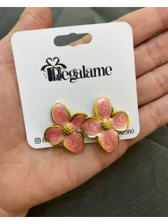 Zarcillo floral rosa