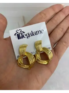 Zarcillo estilo fiesta en baño de oro - Pequeño