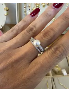 Anillo de Eternidad con perla