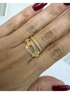Anillo doble dorado - Forma herradura