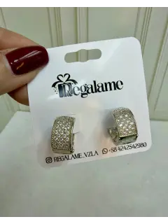 Argolla plateada con circones - Estilo elegante