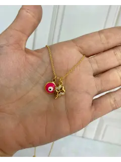 Collar doble dije - Modelo Ojo y Trébol